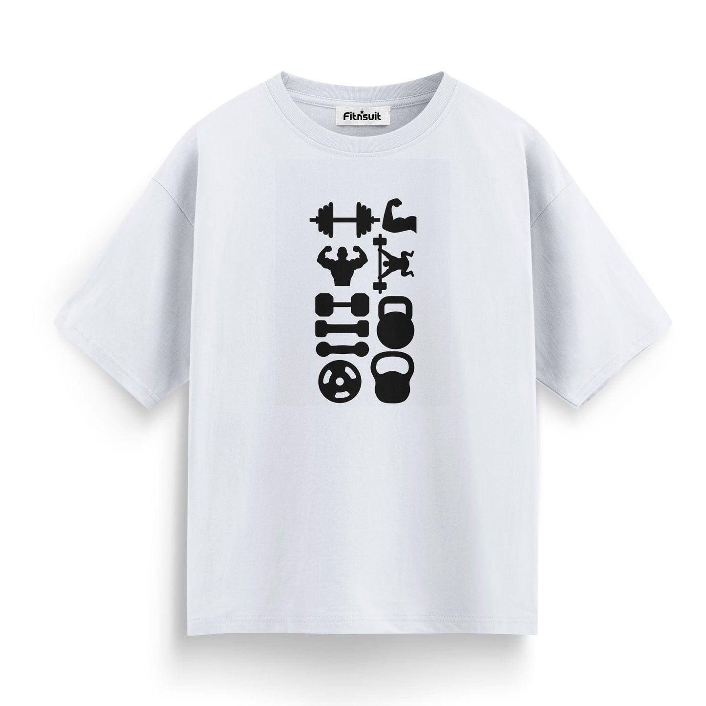 Gym Equipment Icons Vertical Layout Gym Motivational T shirt