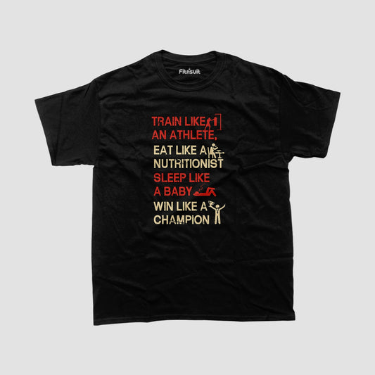 Train Like An Athlete, Eat Like A Nutritionist Gym Motivational T shirt
