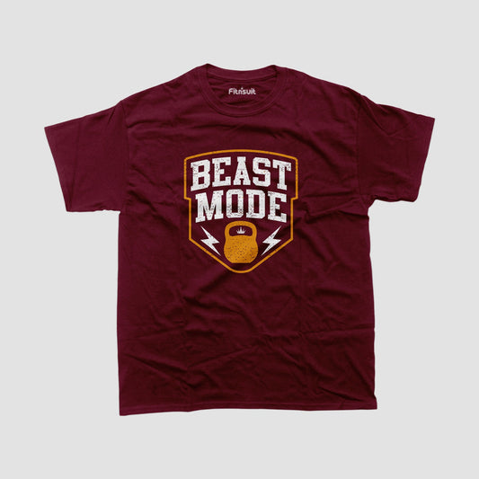 Beast Mode Kettlebell Badge Gym Motivational T shirt