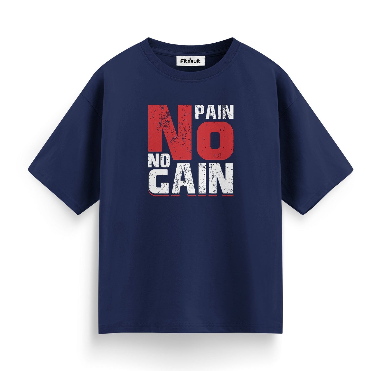 No Pain No Gain Bold Red Text Gym Motivational T shirt