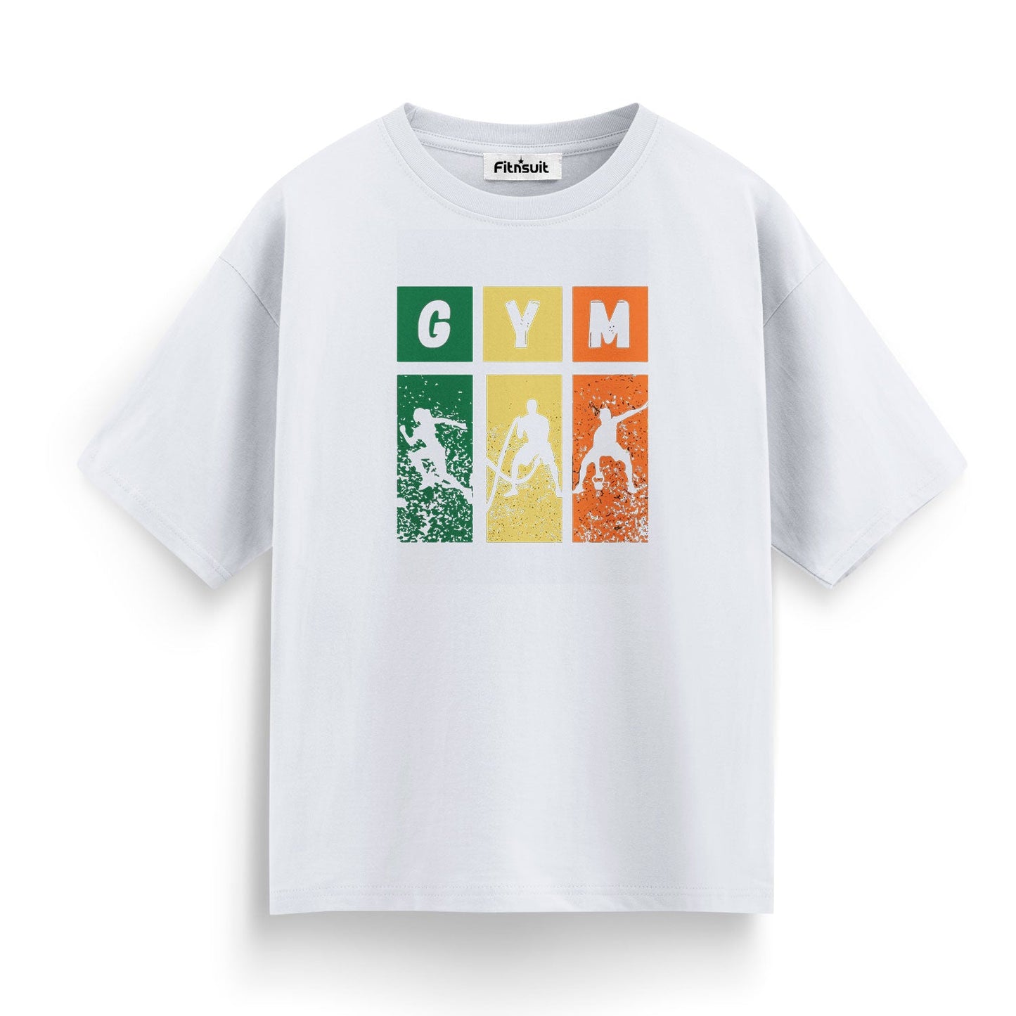 Color Block Gym Athlete Silhouette Workout T shirt