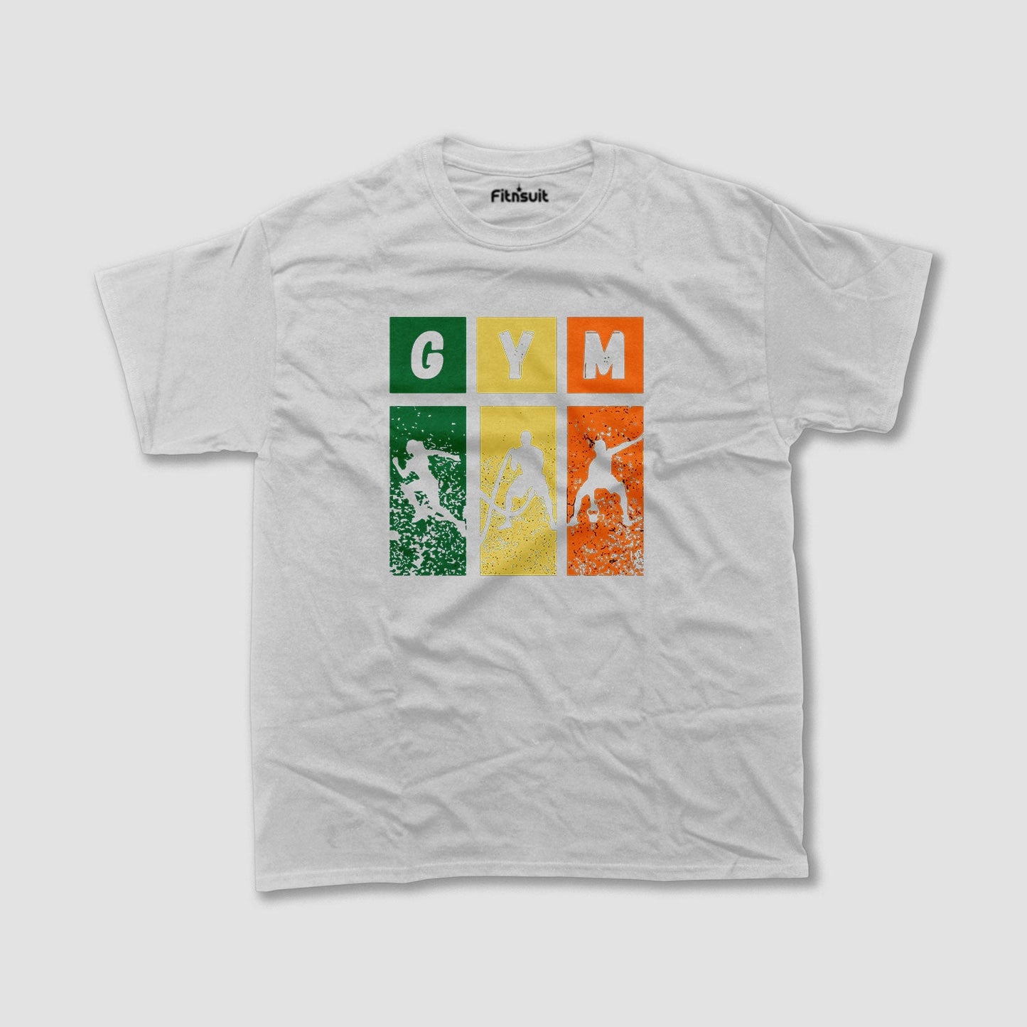Color Block Gym Athlete Silhouette Workout T shirt