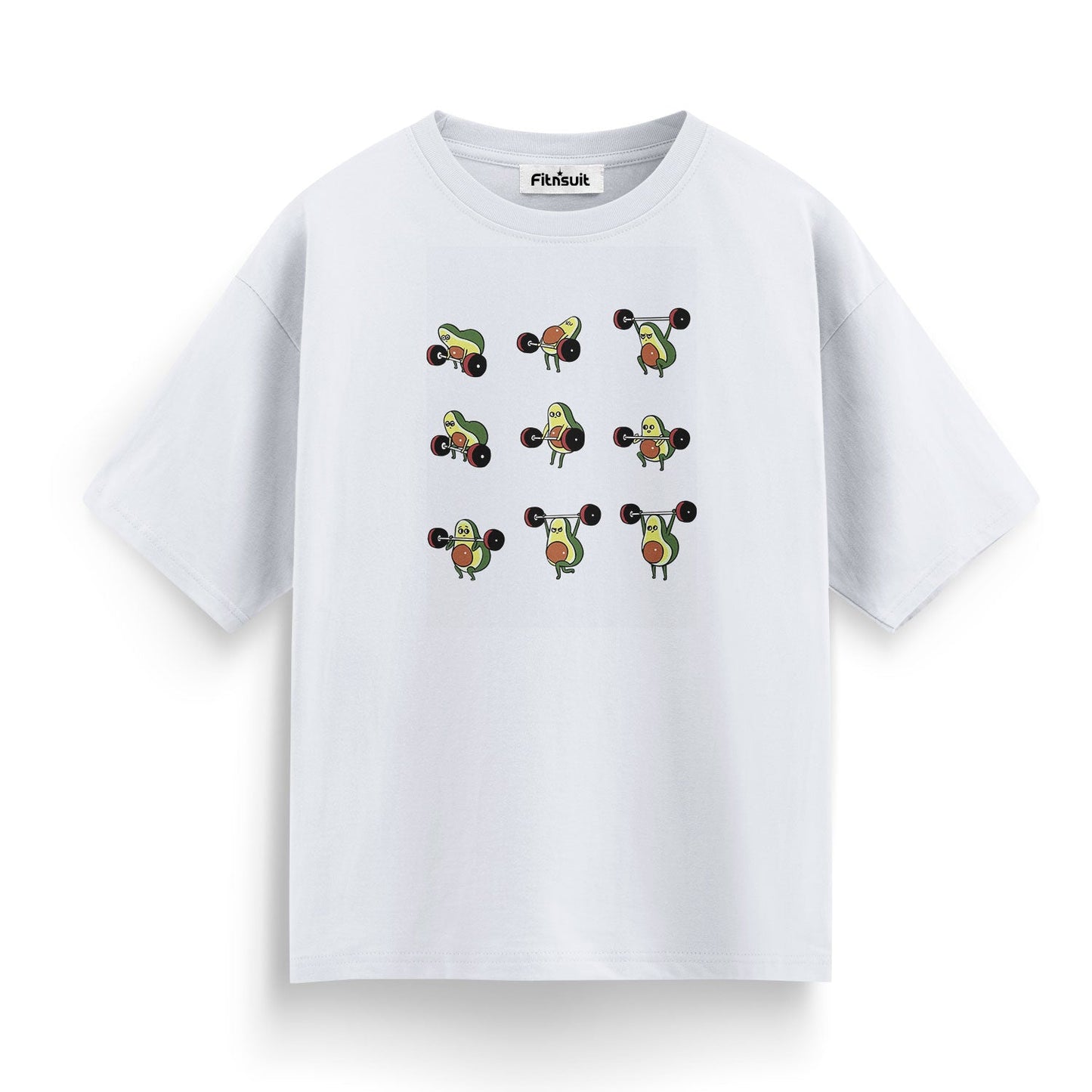 Cartoon Avocado Weightlifting Gym Workout T shirt