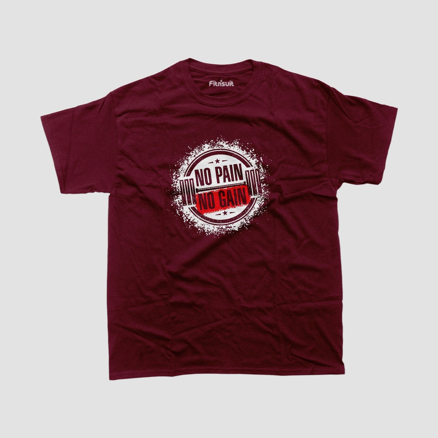 No Pain No Gain Circle Distress Gym Workout T shirt