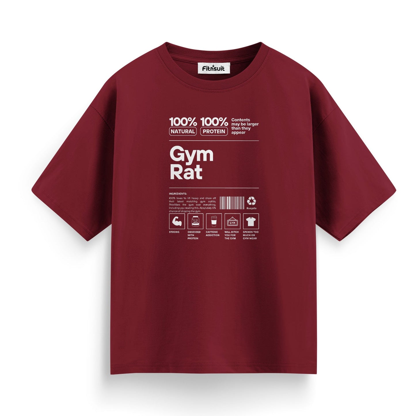 Gym Rat Nutrition Label Motivational T shirt