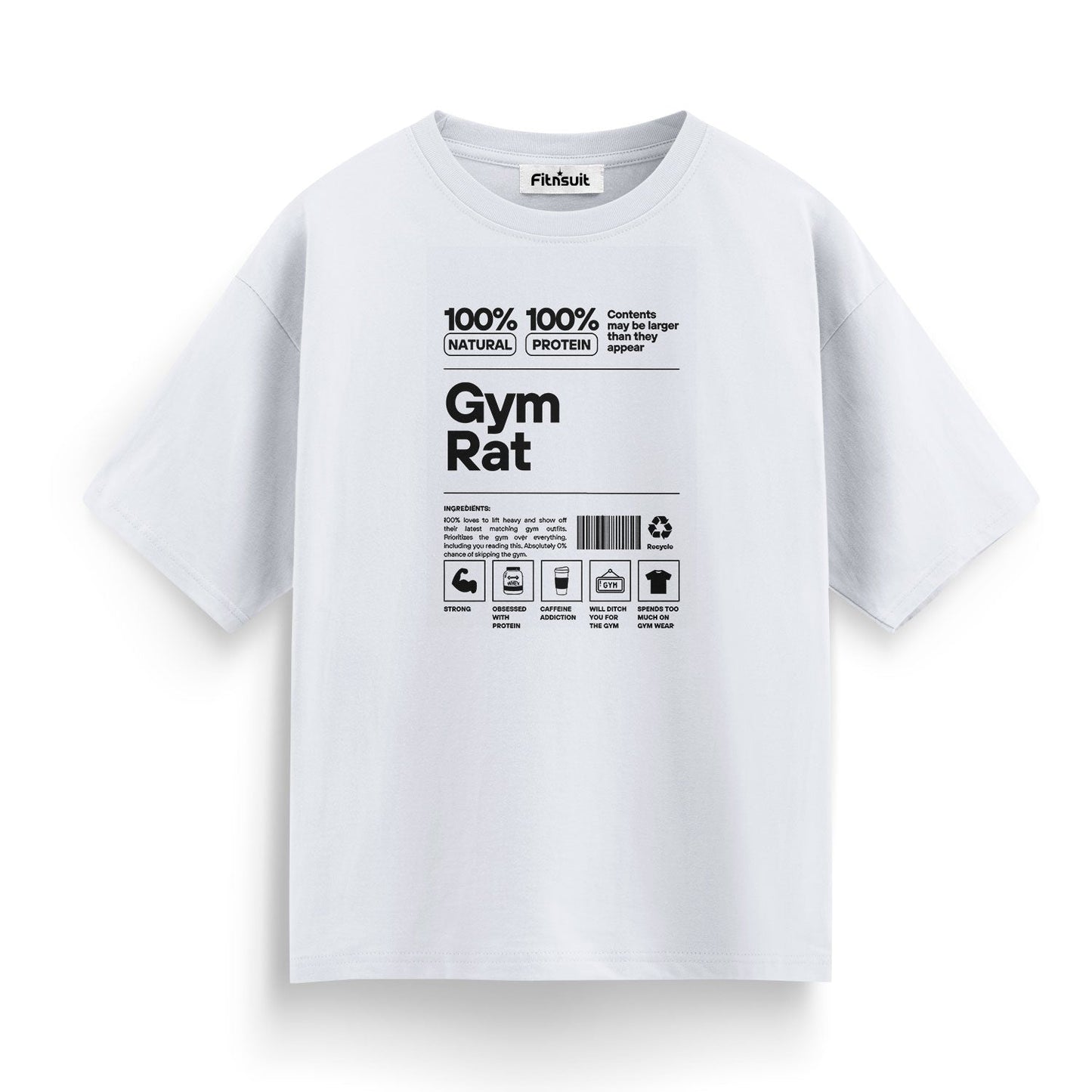 Gym Rat Nutrition Label Motivational T shirt