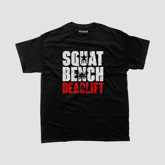 Squat Bench Deadlift Bold Gym Workout T shirt