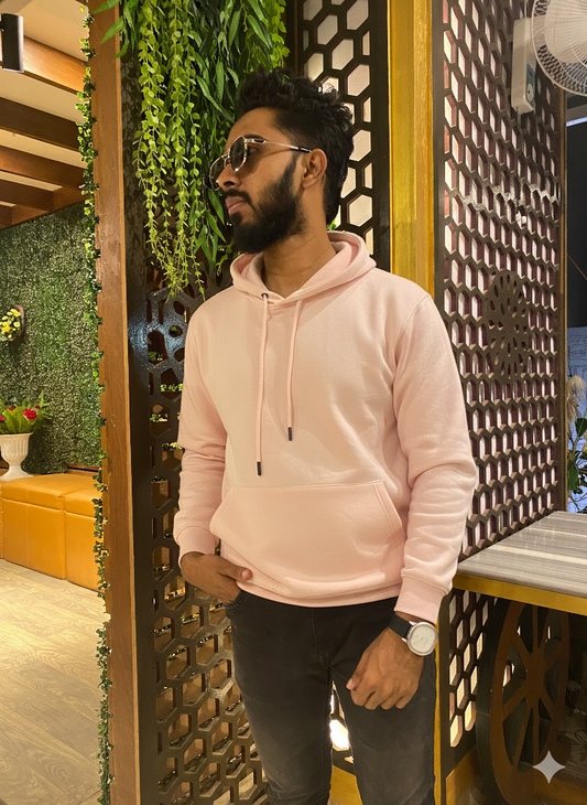 Pink Solid color Hoodie