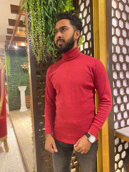Premium Maroon  Turtel Neck T shirt