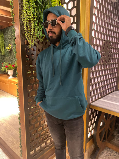 White Solid color Hoodie