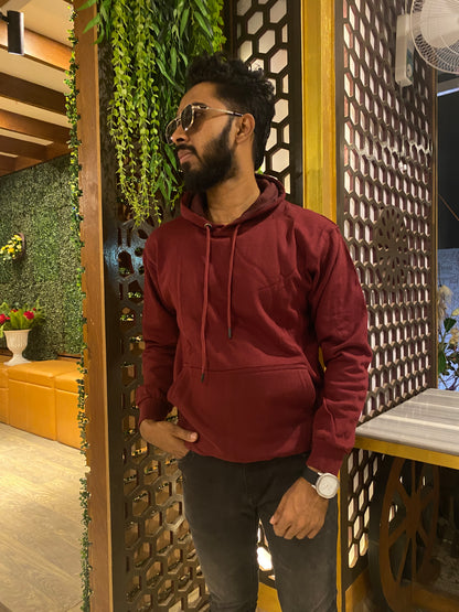 White Solid color Hoodie