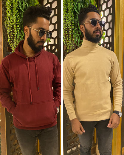 White Solid color Hoodie