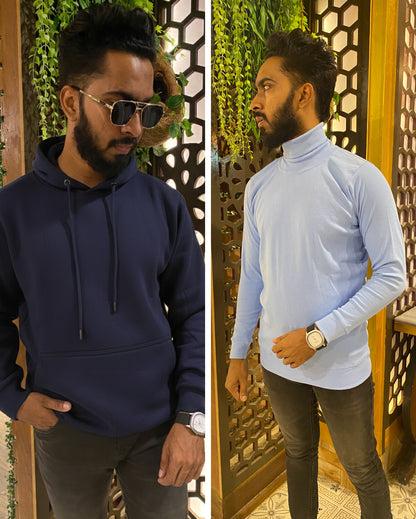 White Solid color Hoodie