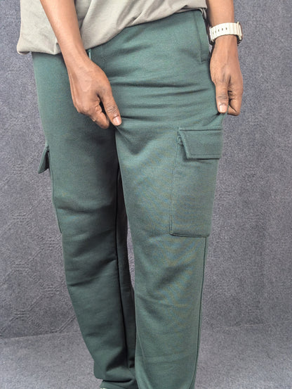 Baggy 6 Pocket Bottle Green Turkish Cotton Joggers