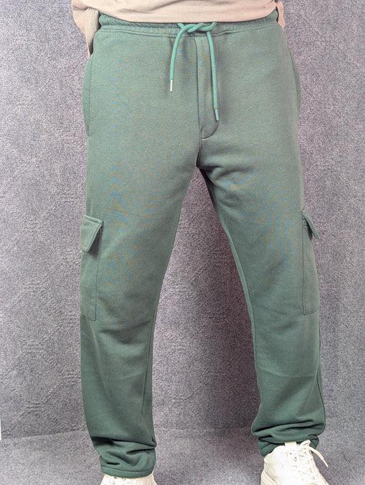 Baggy 6 Pocket Bottle Green Turkish Cotton Joggers