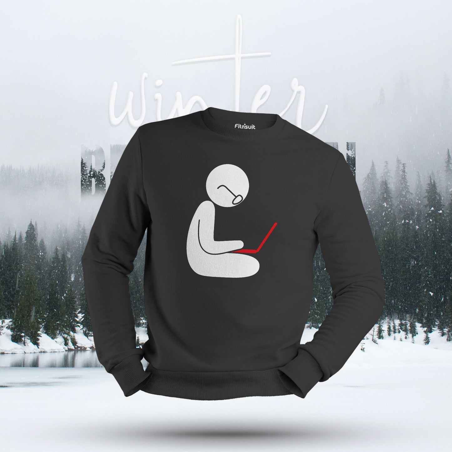 Coding Thinker Minimal Character Hoodie & Sweatshirt