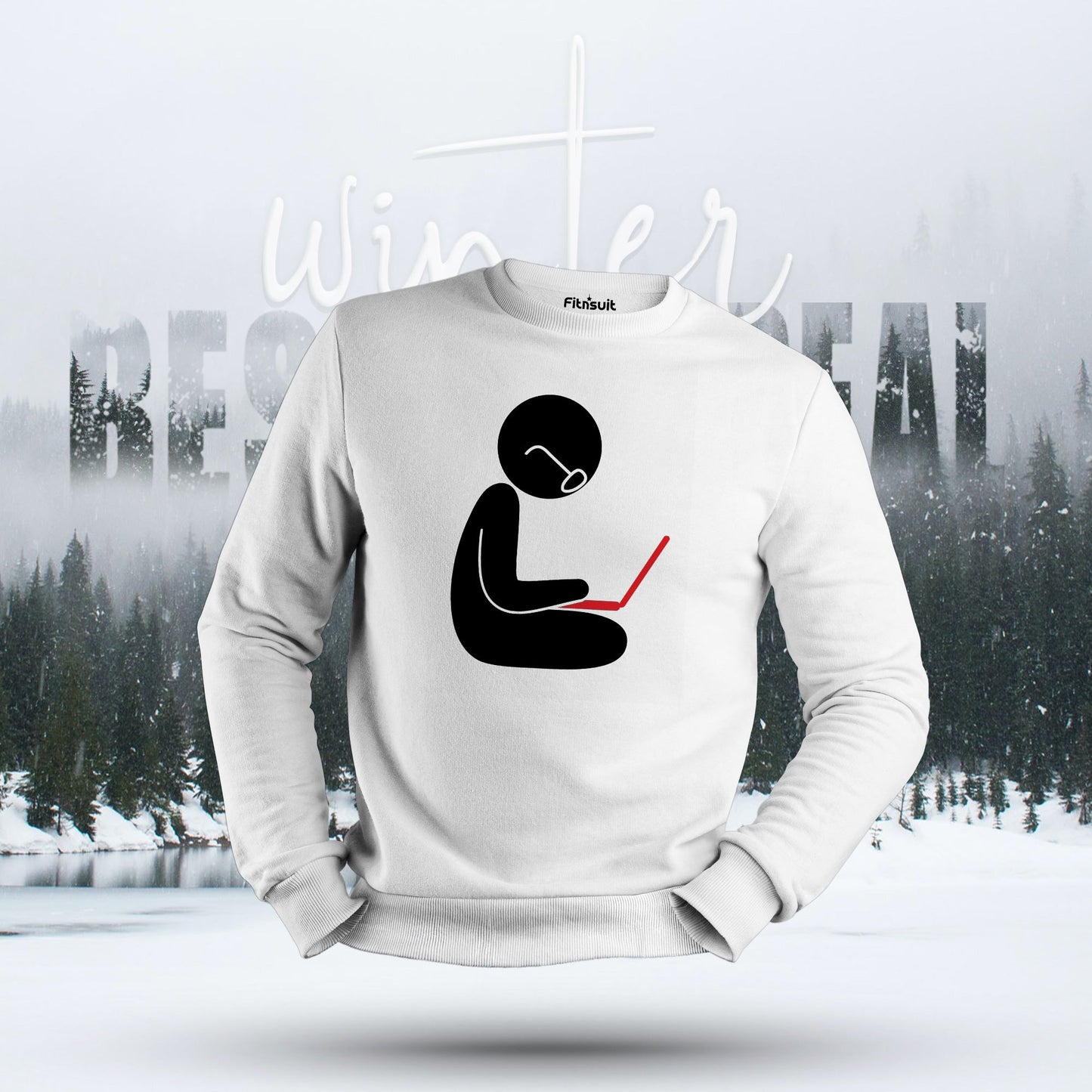 Coding Thinker Minimal Character Hoodie & Sweatshirt