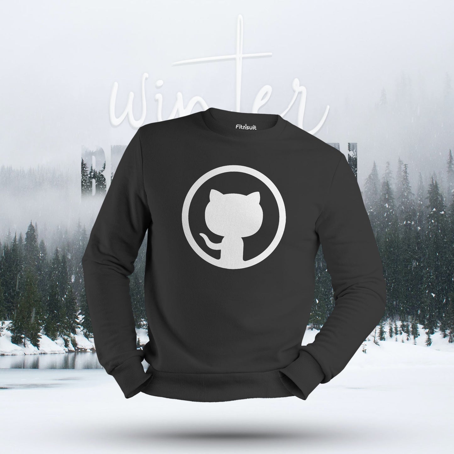 GitHub Cat Silhouette Logo Hoodie & Sweatshirt