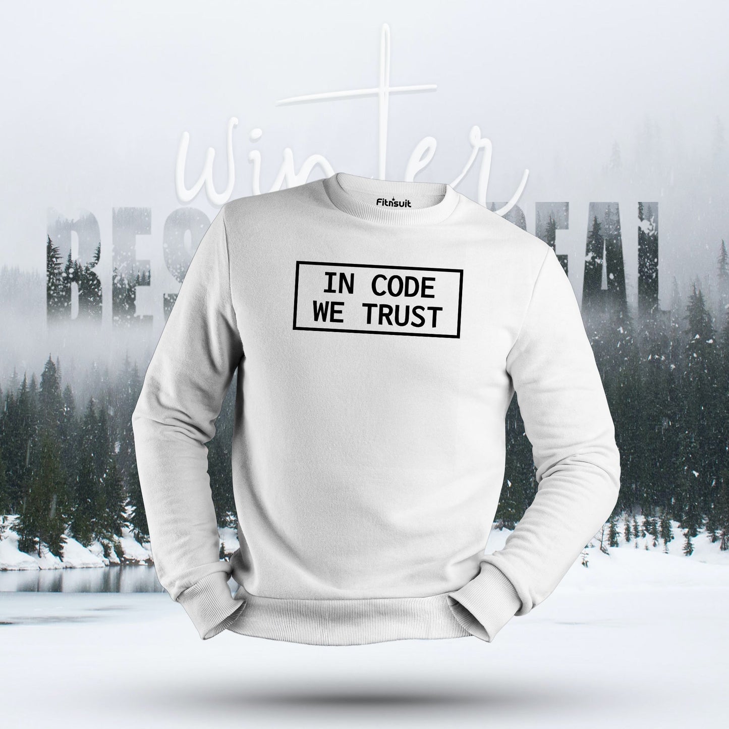 In Code We Trust Typography Hoodie & Sweatshirt
