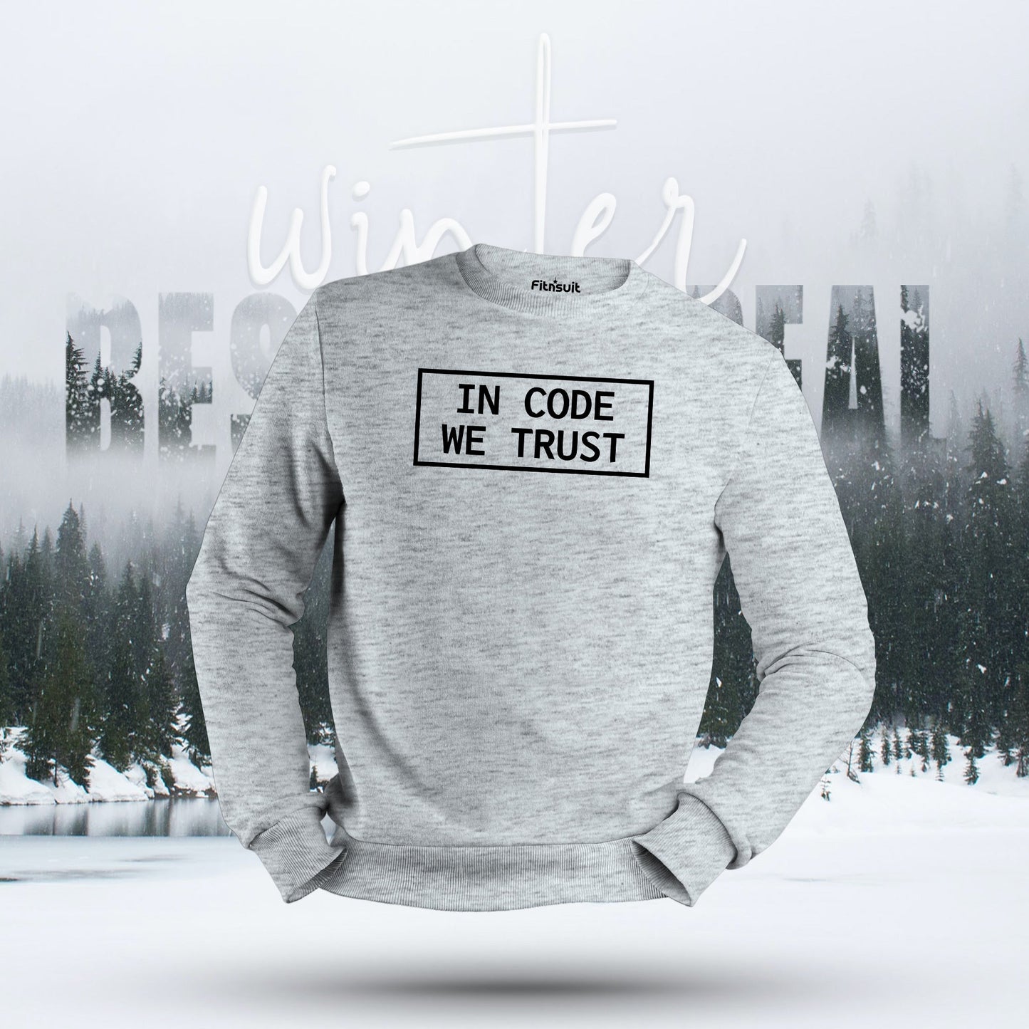 In Code We Trust Typography Hoodie & Sweatshirt