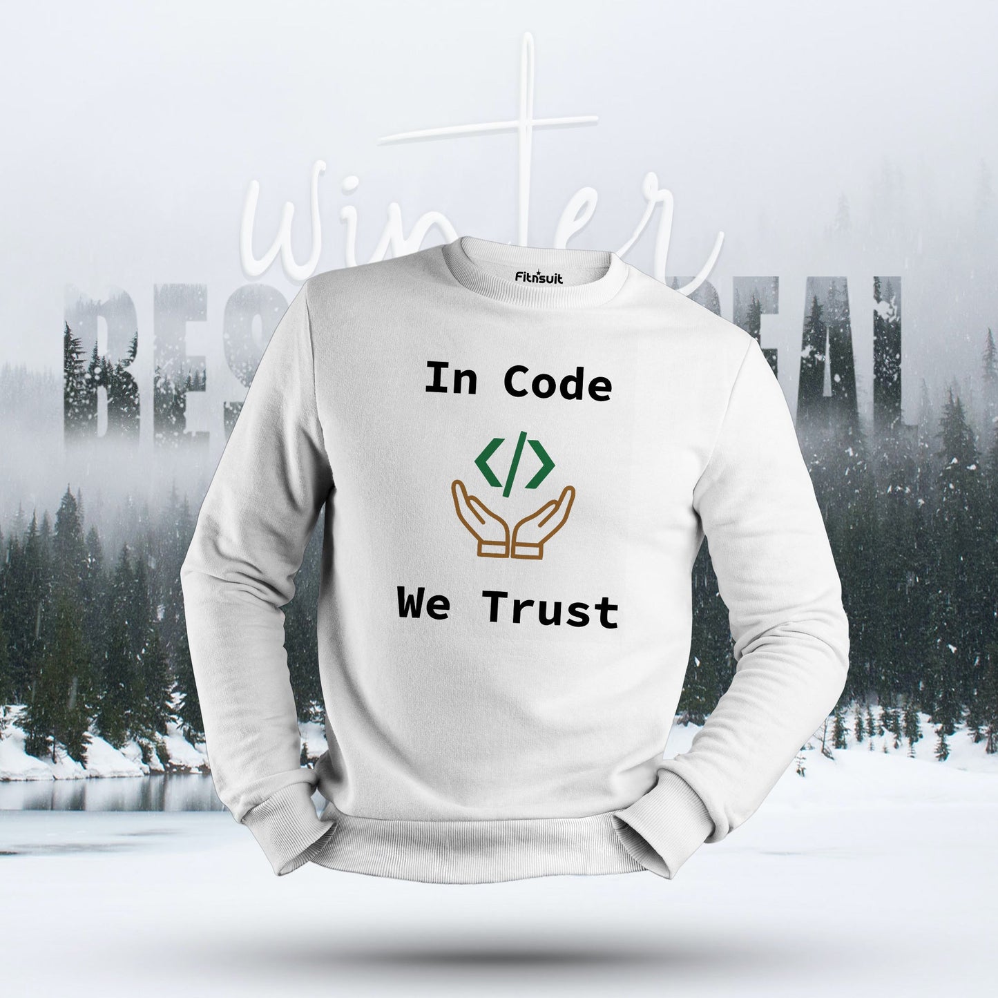 In Code We Trust Hands Symbol Hoodie & Sweatshirt