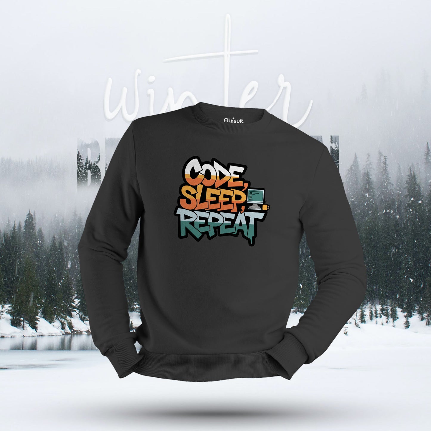 Code Sleep Repeat Laptop Design Hoodie & Sweatshirt
