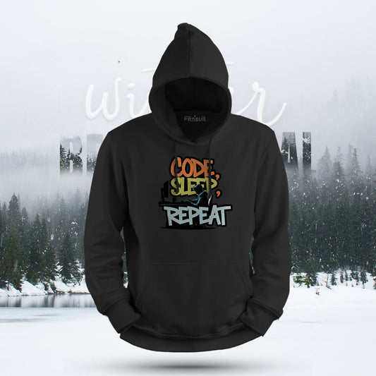 Code Sleep Repeat Skyline Graphic Hoodie & Sweatshirt