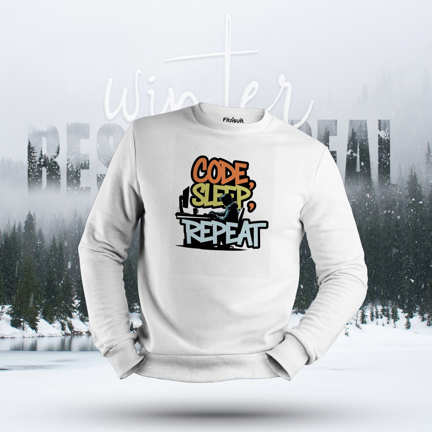 Code Sleep Repeat Skyline Graphic Hoodie & Sweatshirt