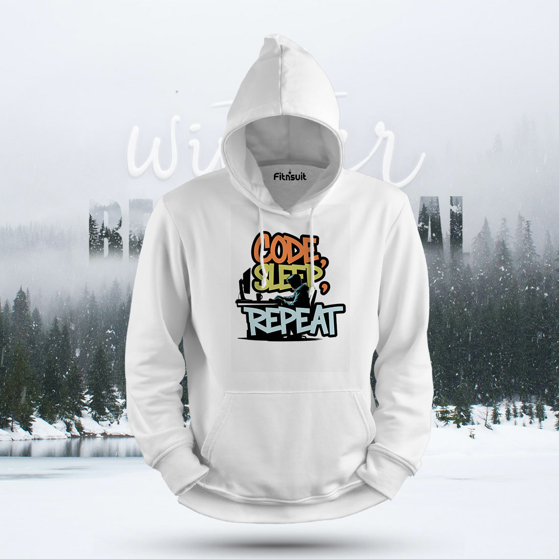 Code Sleep Repeat Skyline Graphic Hoodie & Sweatshirt