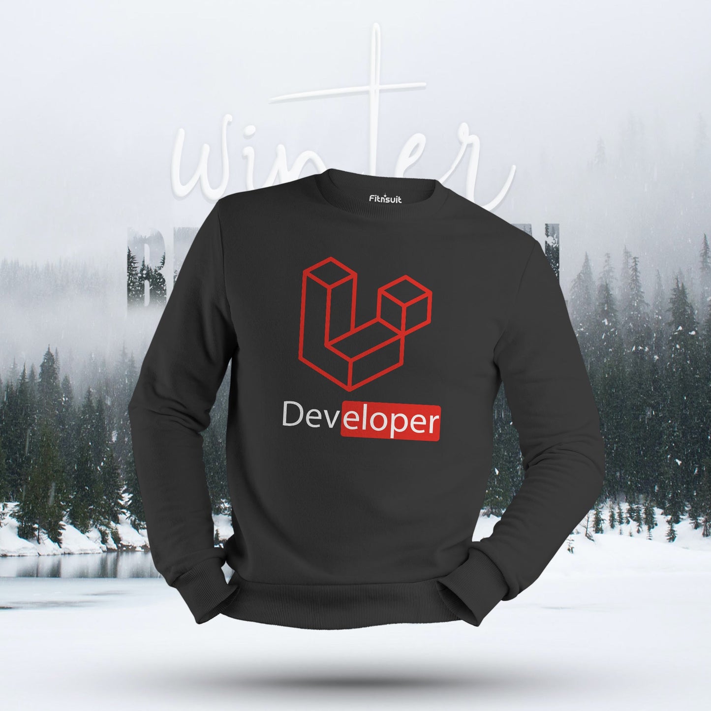 Laravel Developer Red Cube Logo Hoodie & Sweatshirt