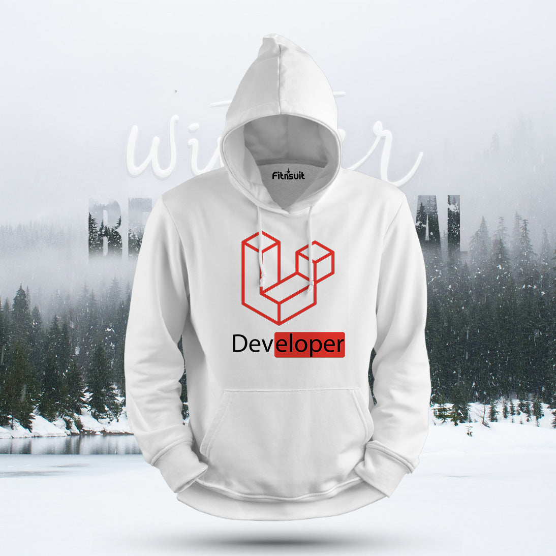 Laravel Developer Red Cube Logo Hoodie & Sweatshirt