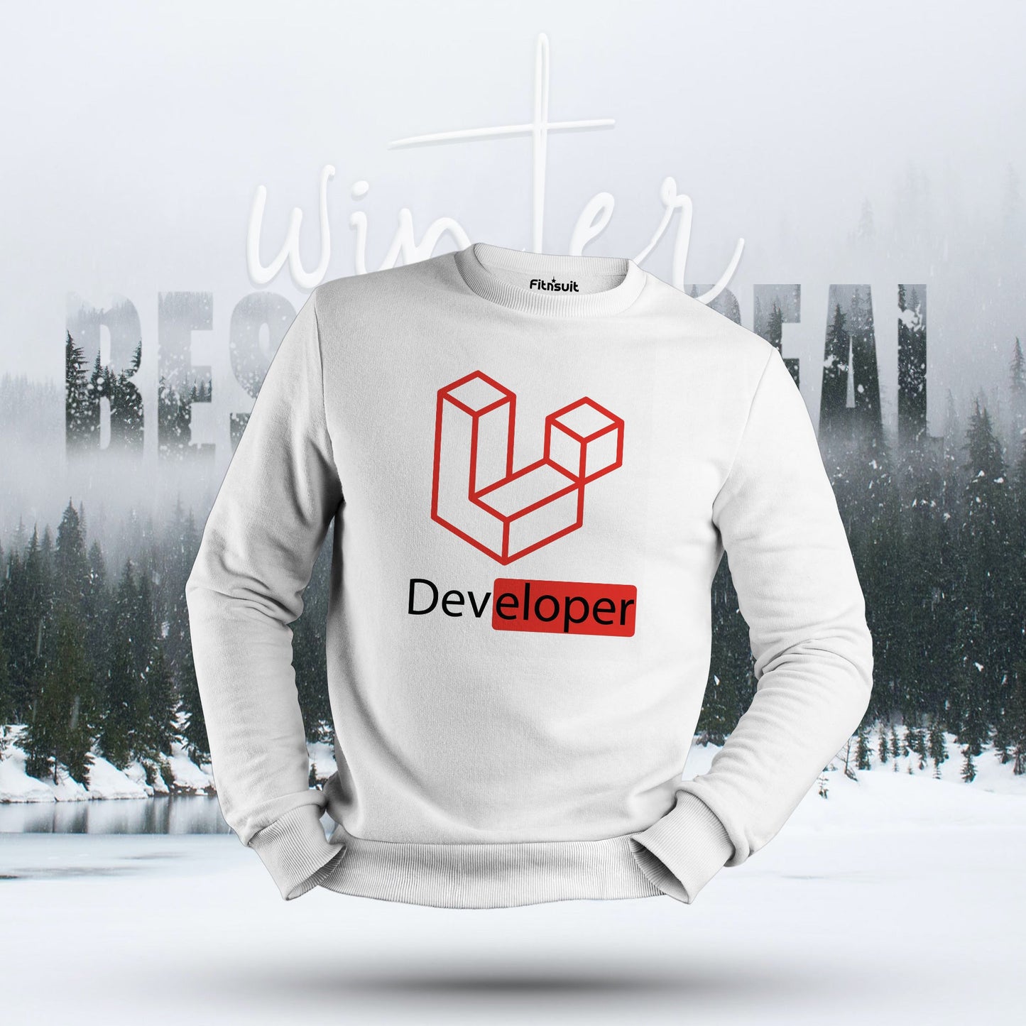 Laravel Developer Red Cube Logo Hoodie & Sweatshirt