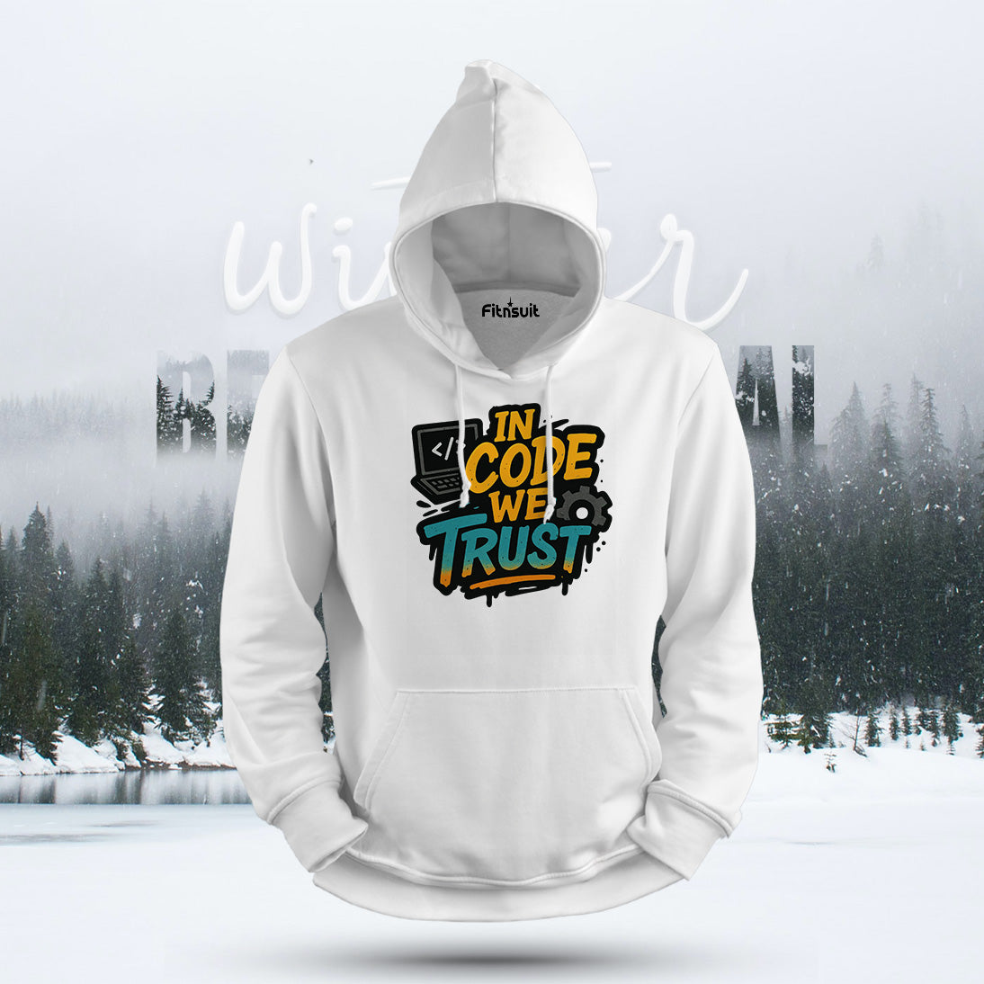 In Code We Trust Modern Design Hoodie & Sweatshirt