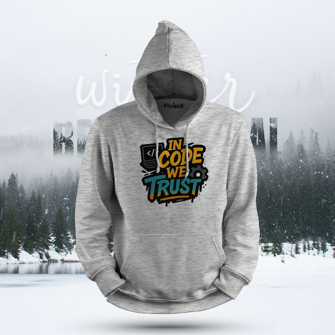 In Code We Trust Modern Design Hoodie & Sweatshirt