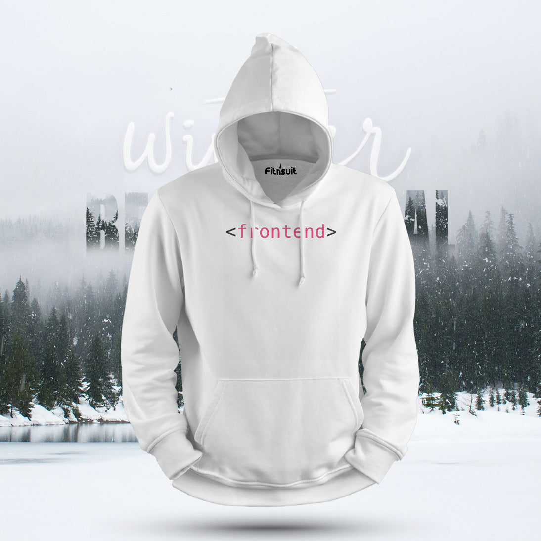 Frontend Minimal Pink Tag Hoodie & Sweatshirt