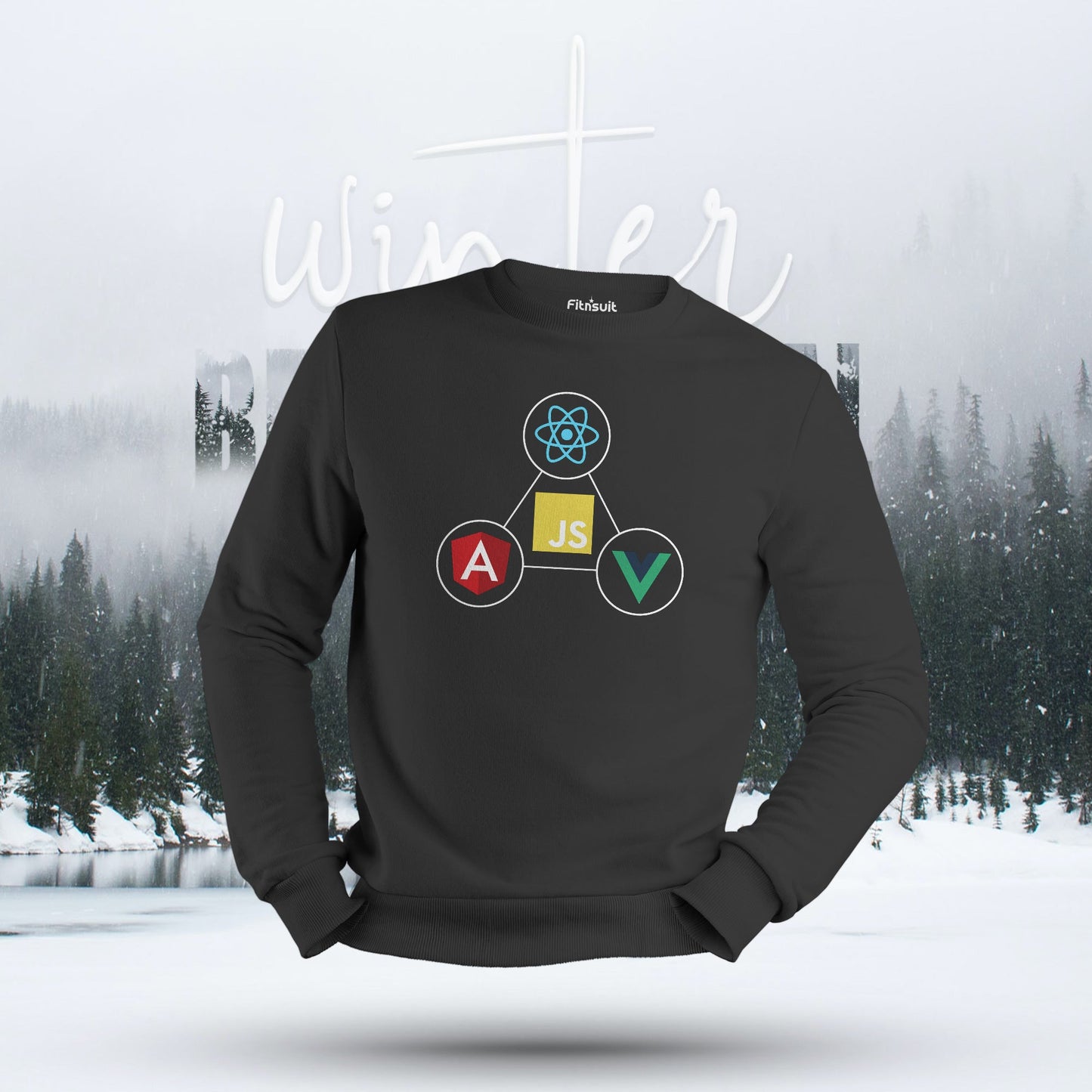 Angular Vue React Stack Logo Hoodie & Sweatshirt