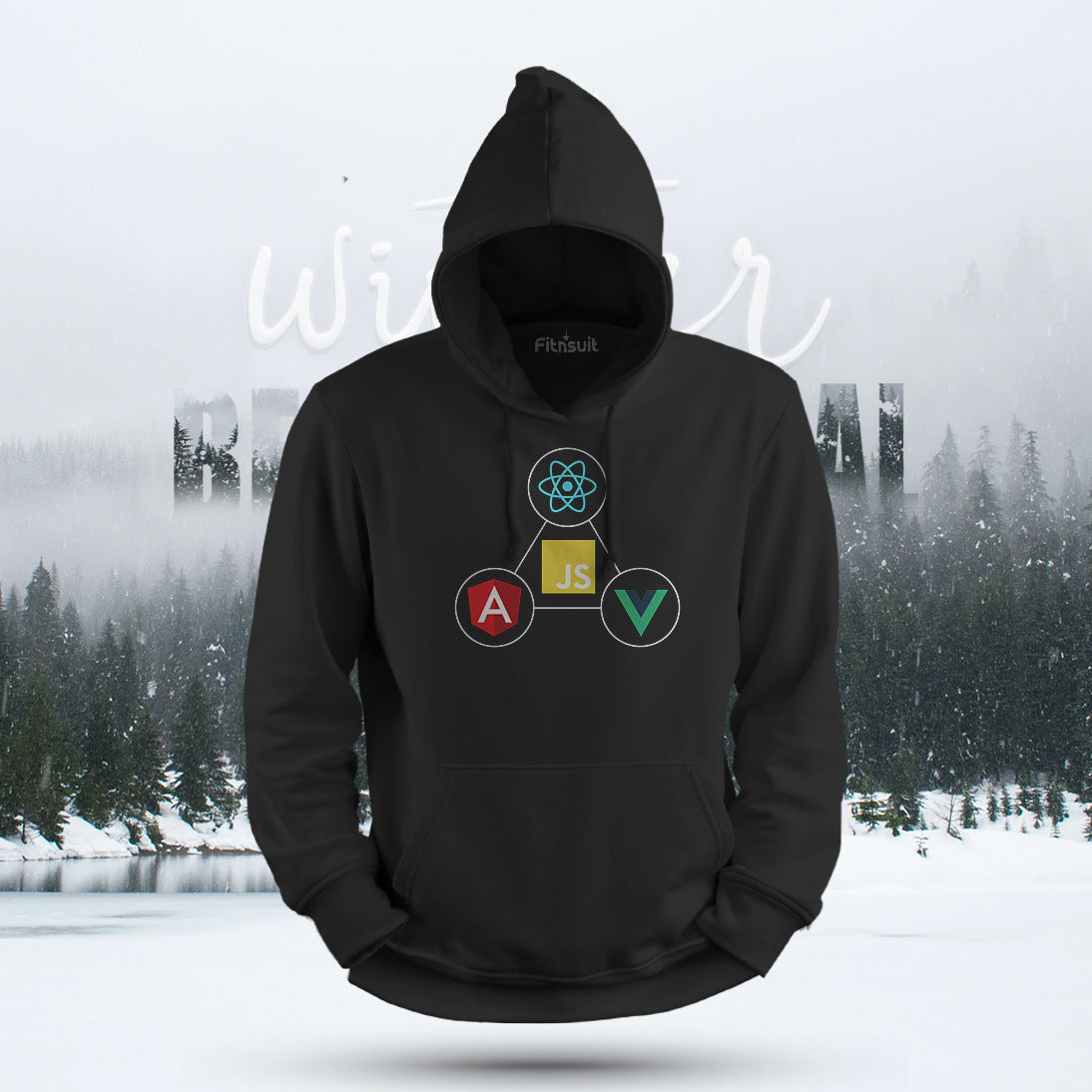 Angular Vue React Stack Logo Hoodie & Sweatshirt