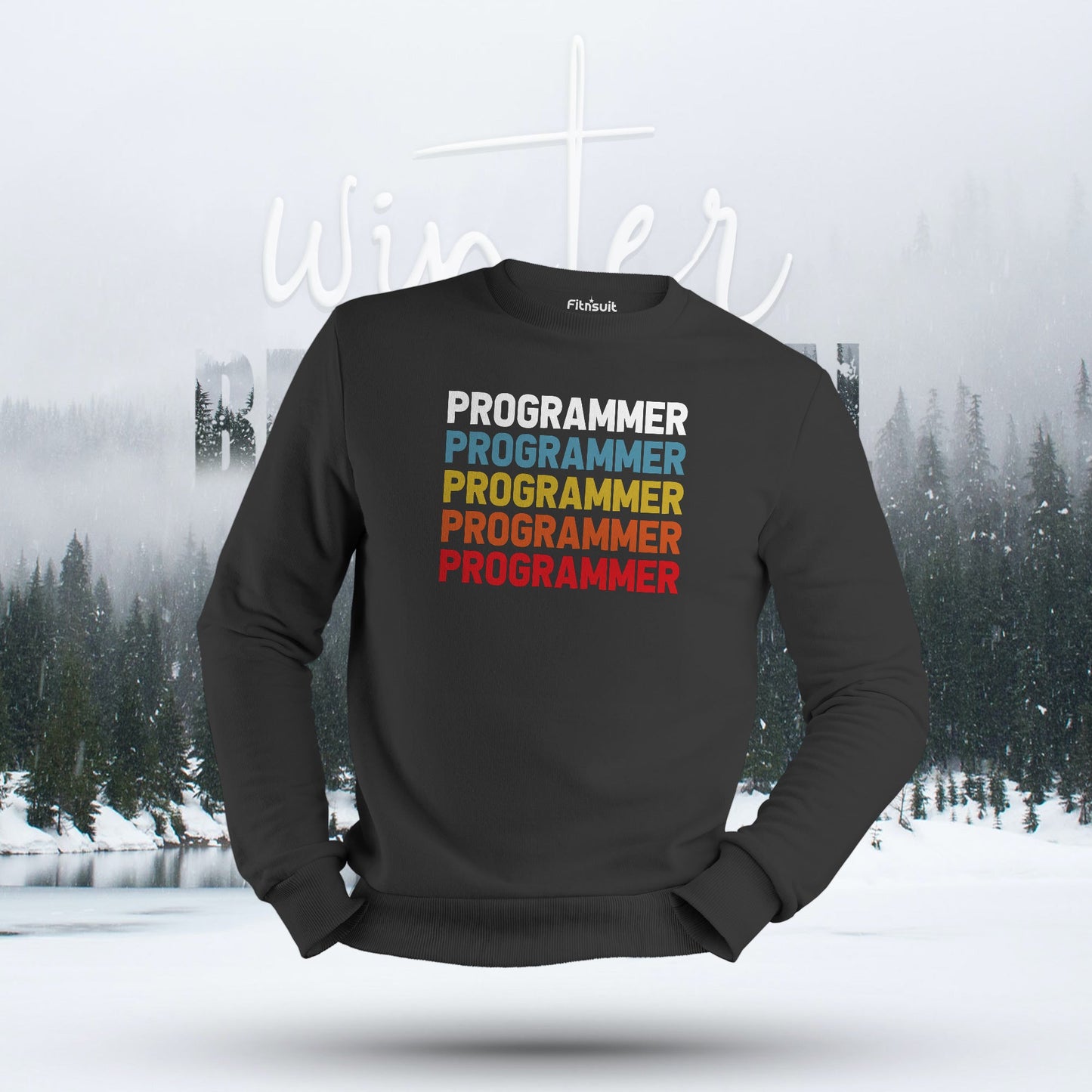 Programmer Repeated Text Design Programmer Hoodie & Sweatshirt