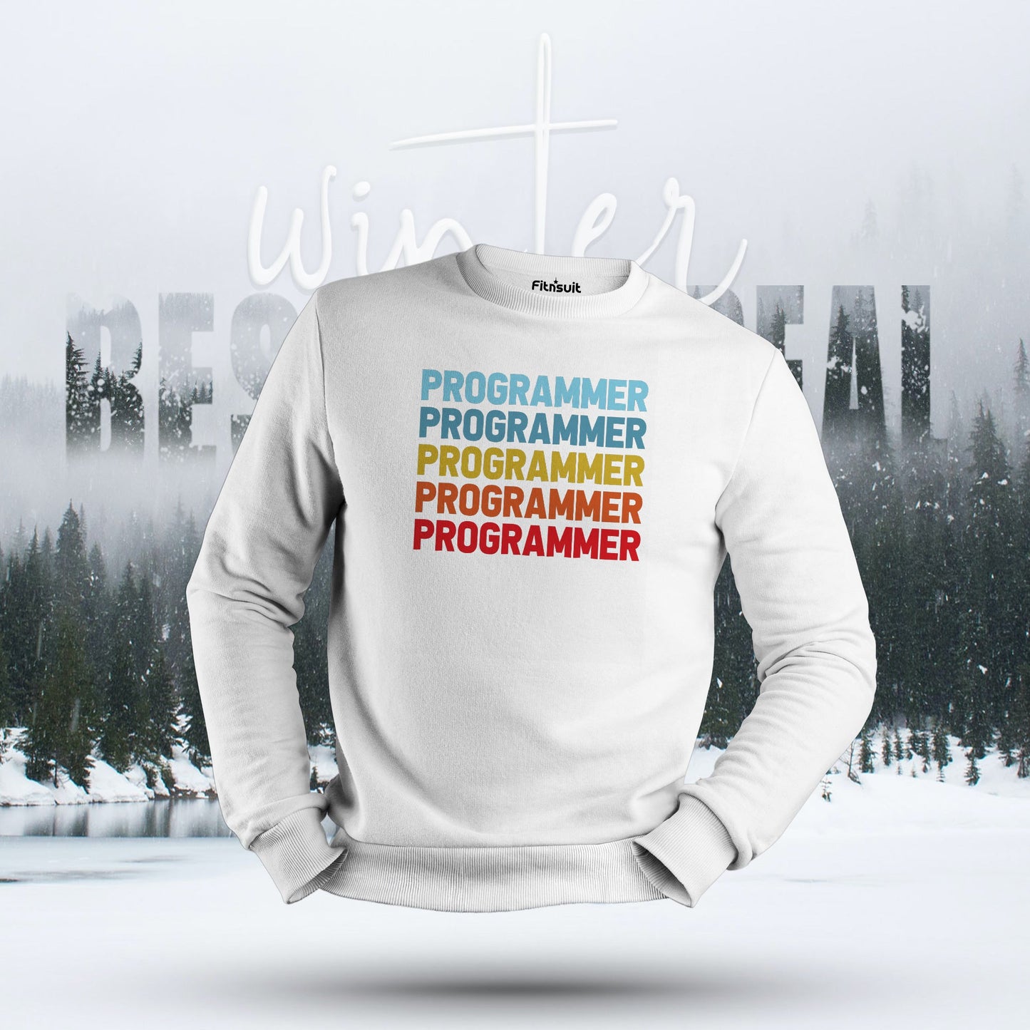 Programmer Repeated Text Design Programmer Hoodie & Sweatshirt