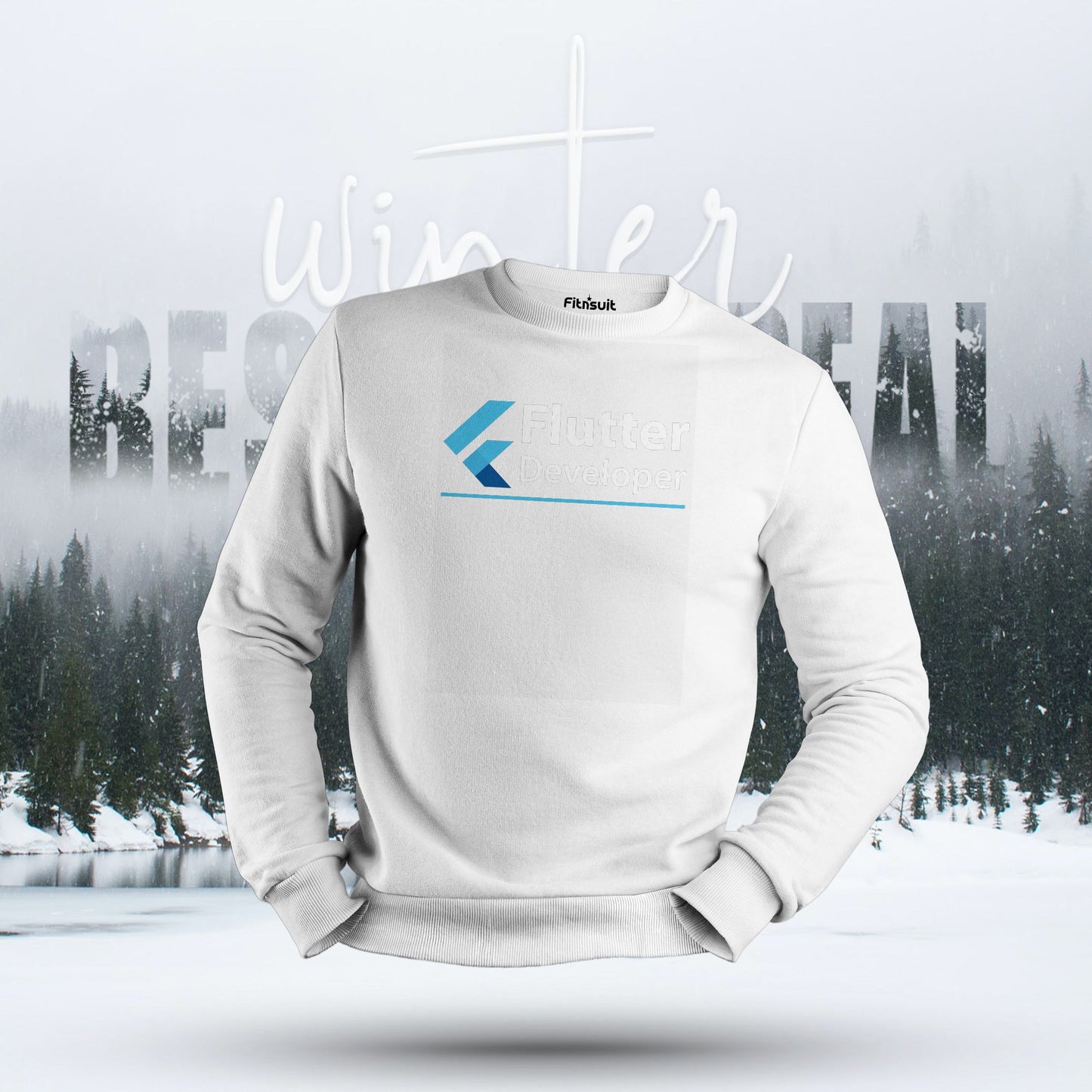 Flutter Developer Blue Logo Hoodie & Sweatshirt