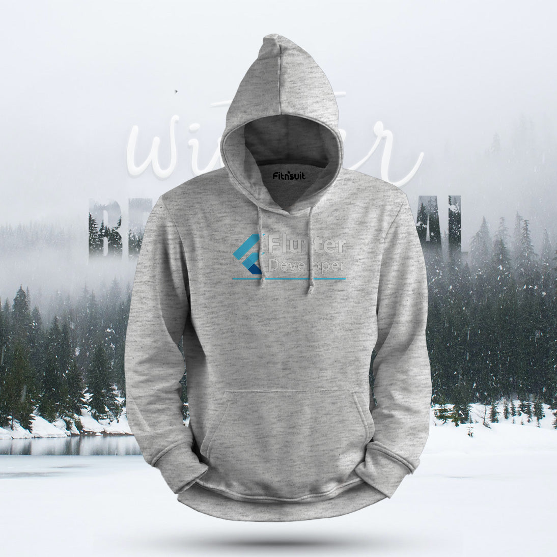 Flutter Developer Blue Logo Hoodie & Sweatshirt