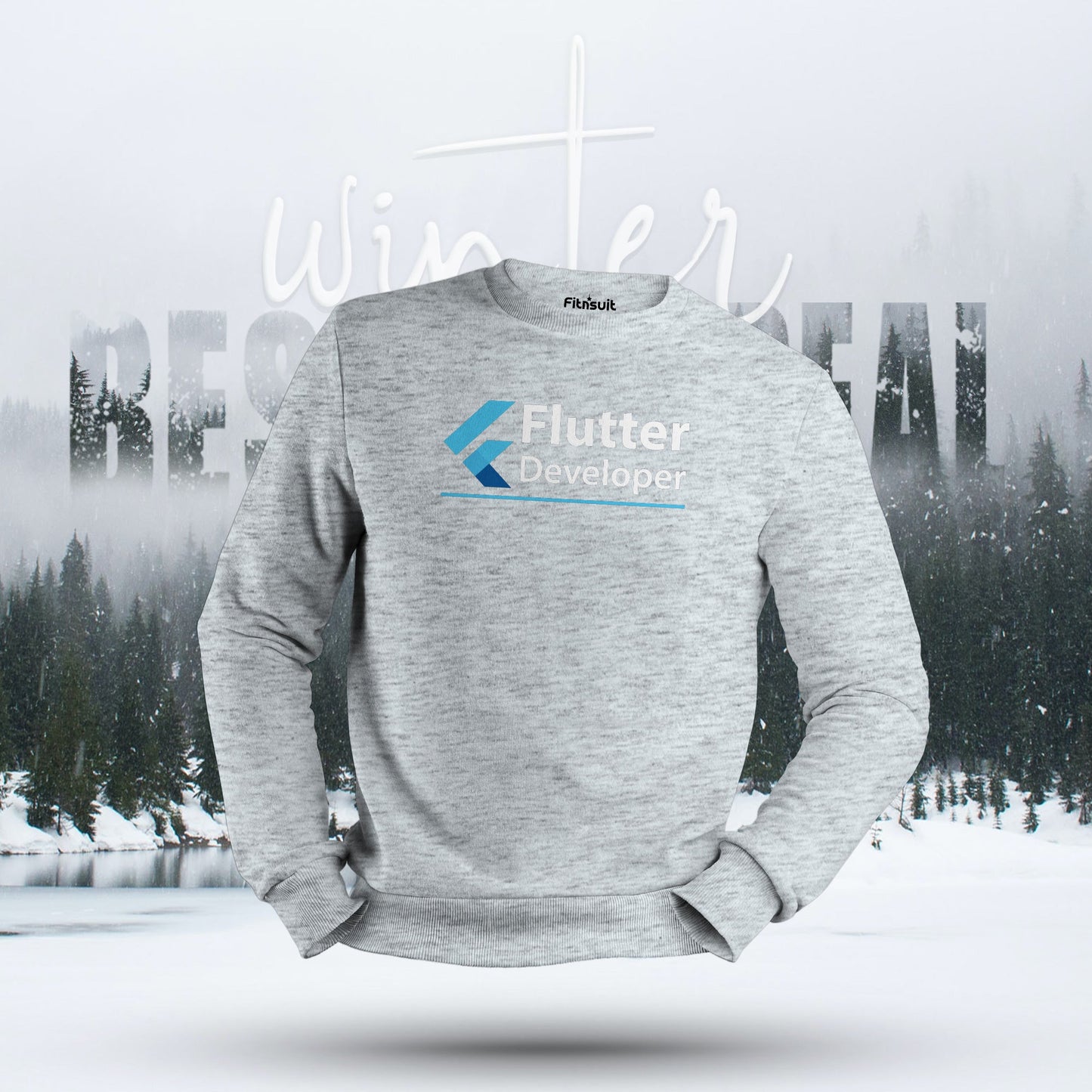Flutter Developer Blue Logo Hoodie & Sweatshirt