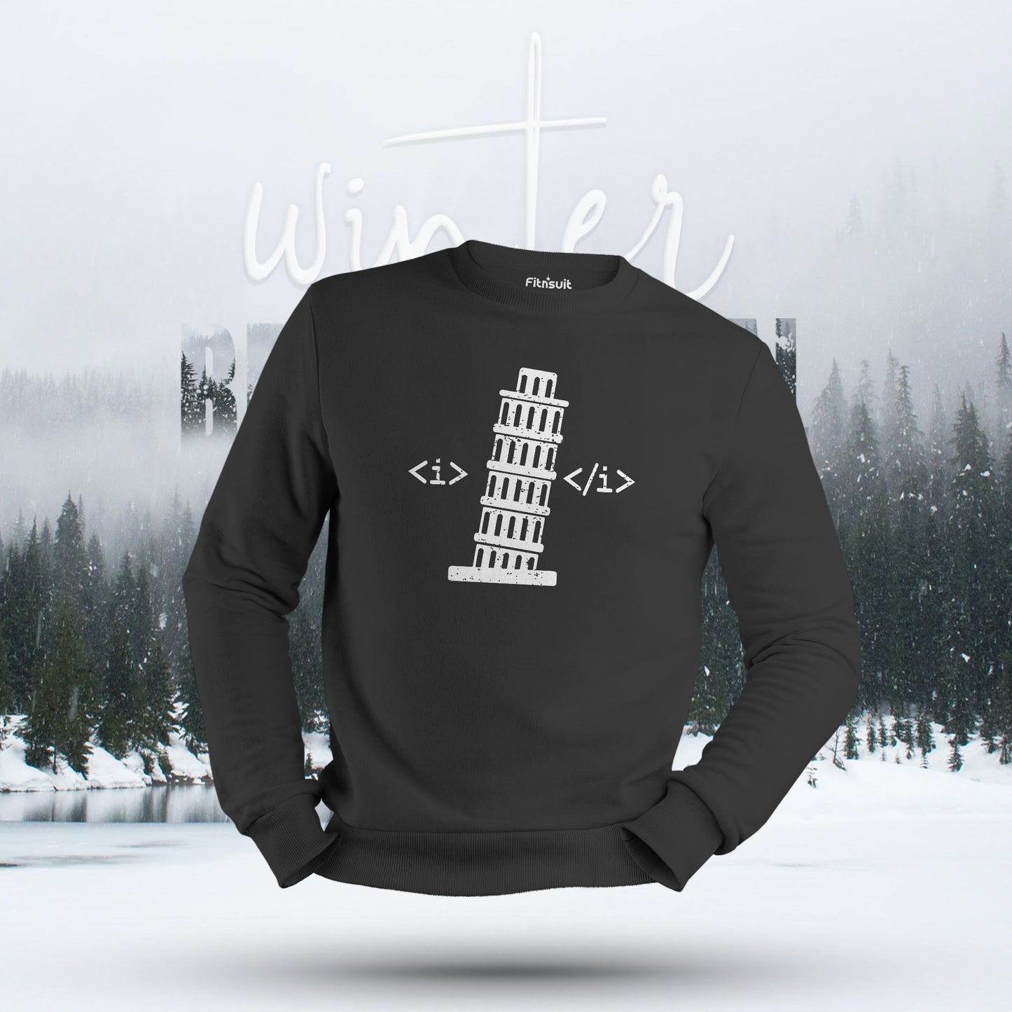 Italic Tags Leaning Tower of Pisa Hoodie & Sweatshirt