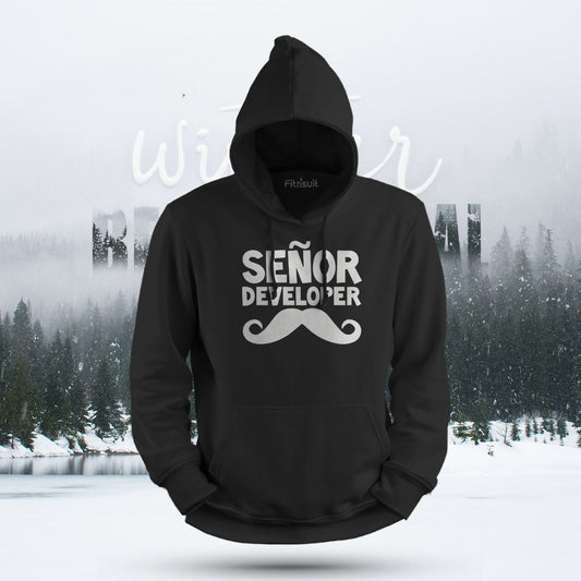 Señor Developer Mustache Logo Hoodie & Sweatshirt