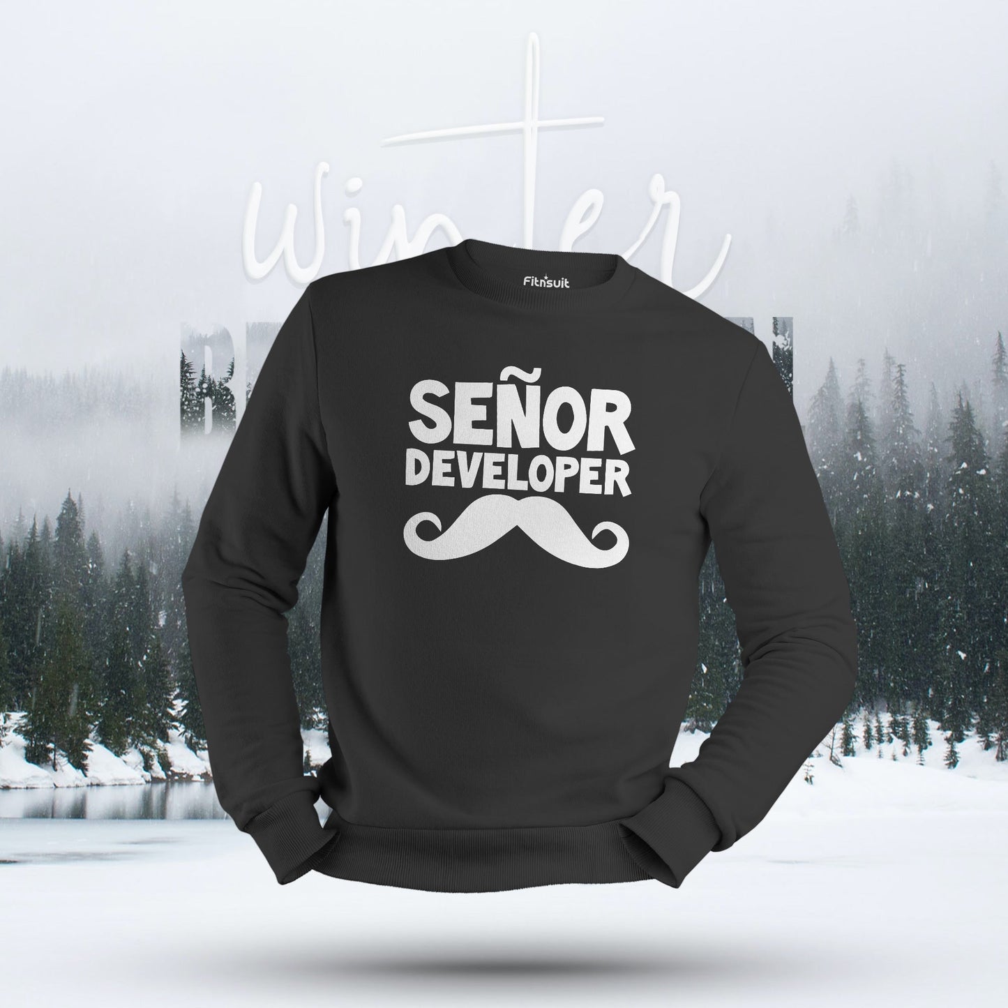 Señor Developer Mustache Logo Hoodie & Sweatshirt