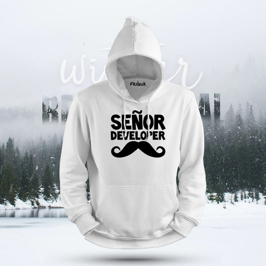 Señor Developer Mustache Logo Hoodie & Sweatshirt