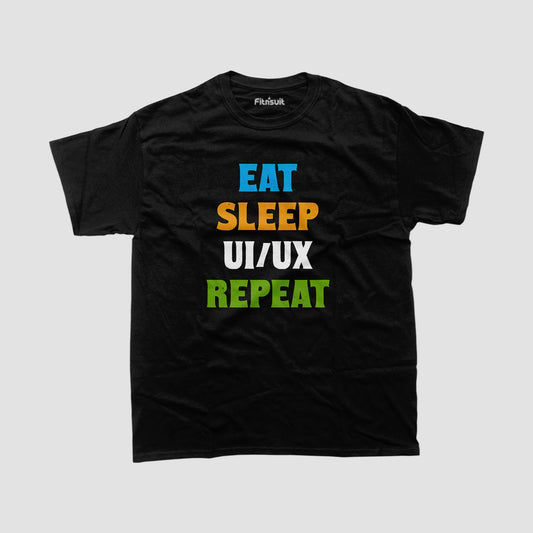 Eat Sleep UI/UX Repeat Color Text UI UX Designer T-Shirt