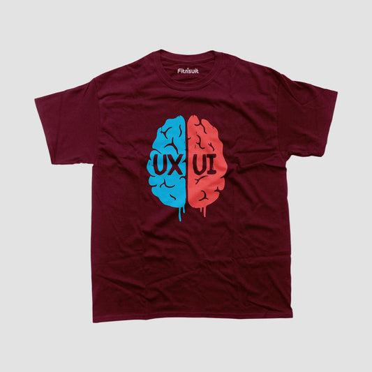 UX UI Brain Left vs Right Half UI UX Designer T-Shirt