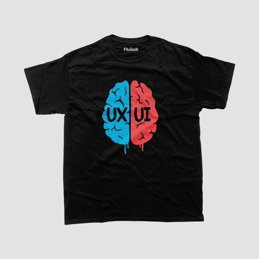 UX UI Brain Left vs Right Half UI UX Designer T-Shirt
