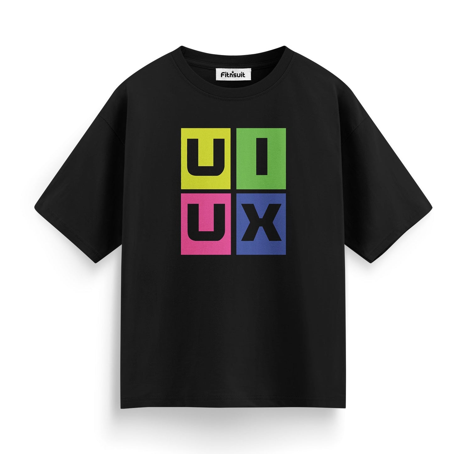 UI UX Neon Grid Color Blocks UI UX Designer T-Shirt